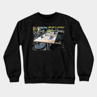 Outdoor dining table in the Dutch city of Maastricht Crewneck Sweatshirt